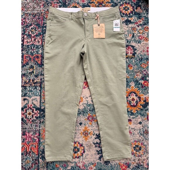 NWT Democracy Ab Technology Jeans High Rise Slim Straight Green Women's Size 16 - Picture 1 of 9